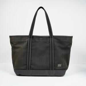 Porter Girl Boyfriend Tote Bag in black cotton canvas made in Japan.